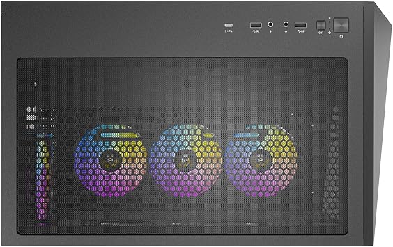 Antec C5 ARGB Siyah, 7 x 120mm ARGB PWM Fan Dahil, 4mm Kavisli Temperli Cam, Çift Odalı Tasarım, Tip-C 3.2 Gen 2, Mid-Tower ATX Oyuncu Kasası