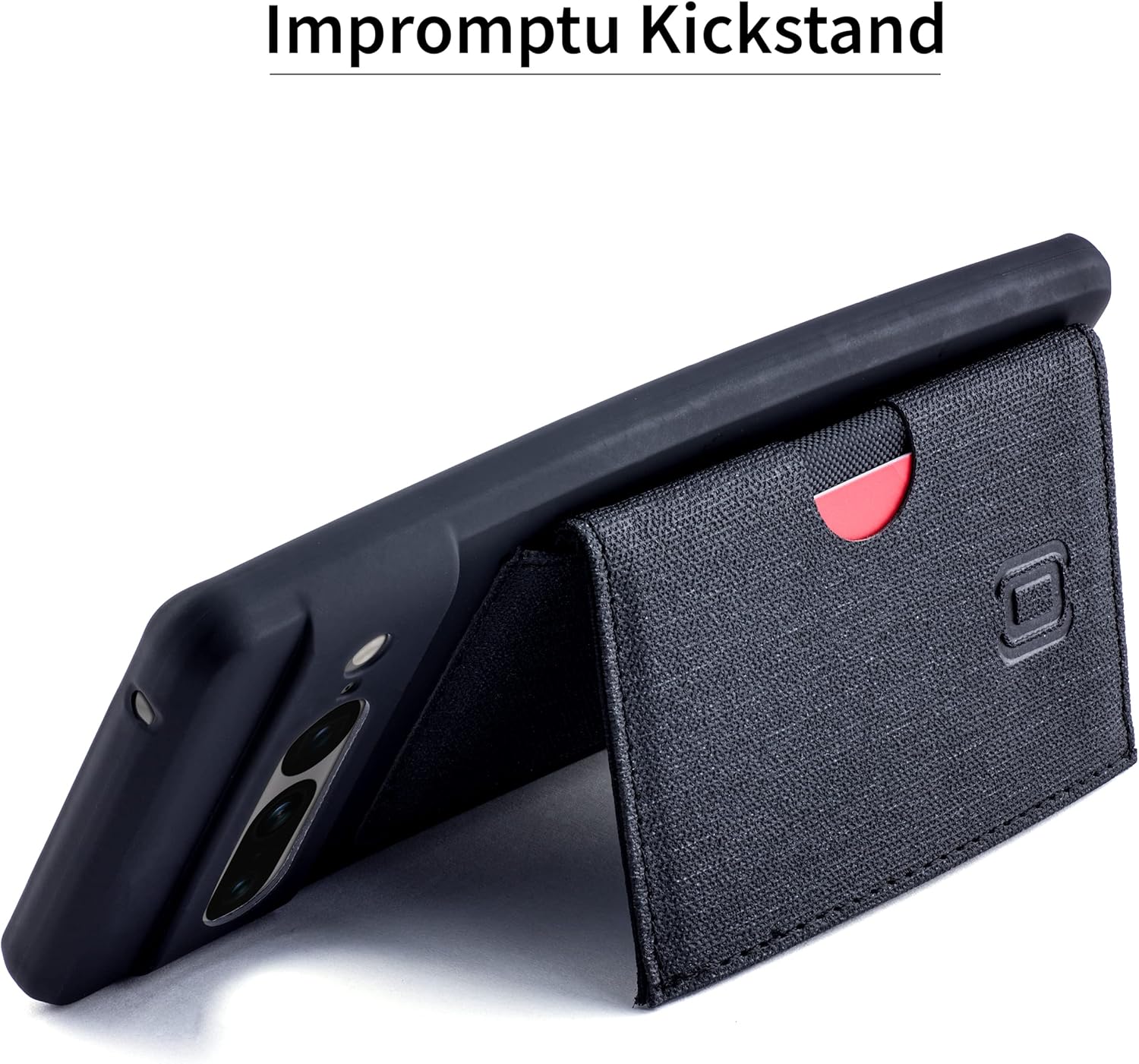 Dockem Flip Card Case For Google Pixel 7 Pro with Removable Minimalist Flap Wallet for 3-4 Cards, Liquid Silicone Shell with Textured Synthetic Leather (Black)