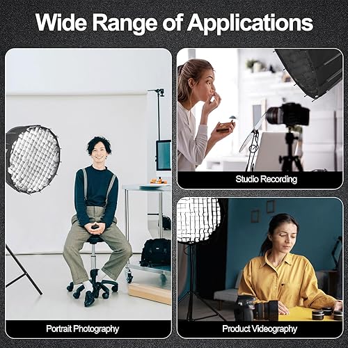 Miniatura 9 de WELLMAKING Caja de luz rectangular de 11.8" x 47.2"30 x 120cm, caja suave de estudio con difusoresrejilla de panalbolsa, compatible con luz de