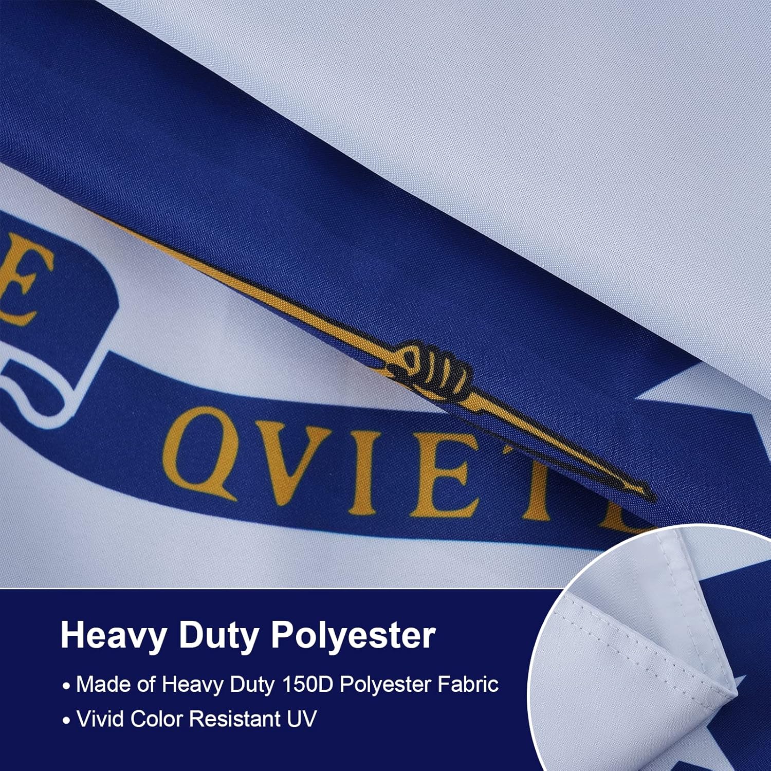 SYII マサチューセッツ州旗 3x5フィート 米国製 両面3層 マサチューセッツ州 MAフラッグ 真鍮グロメット2個付き 高耐久