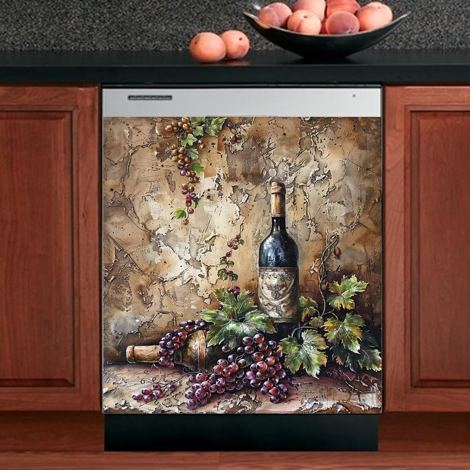 Rustic Prim Barn Star Dishwasher Magnet Cover, Country Primitive Star Decal Magnetic Cover Dishwasher Sticker, Sunflower Front Refrigerator Covers, Kitchen Home Appliance Decoration, 23''x 26''