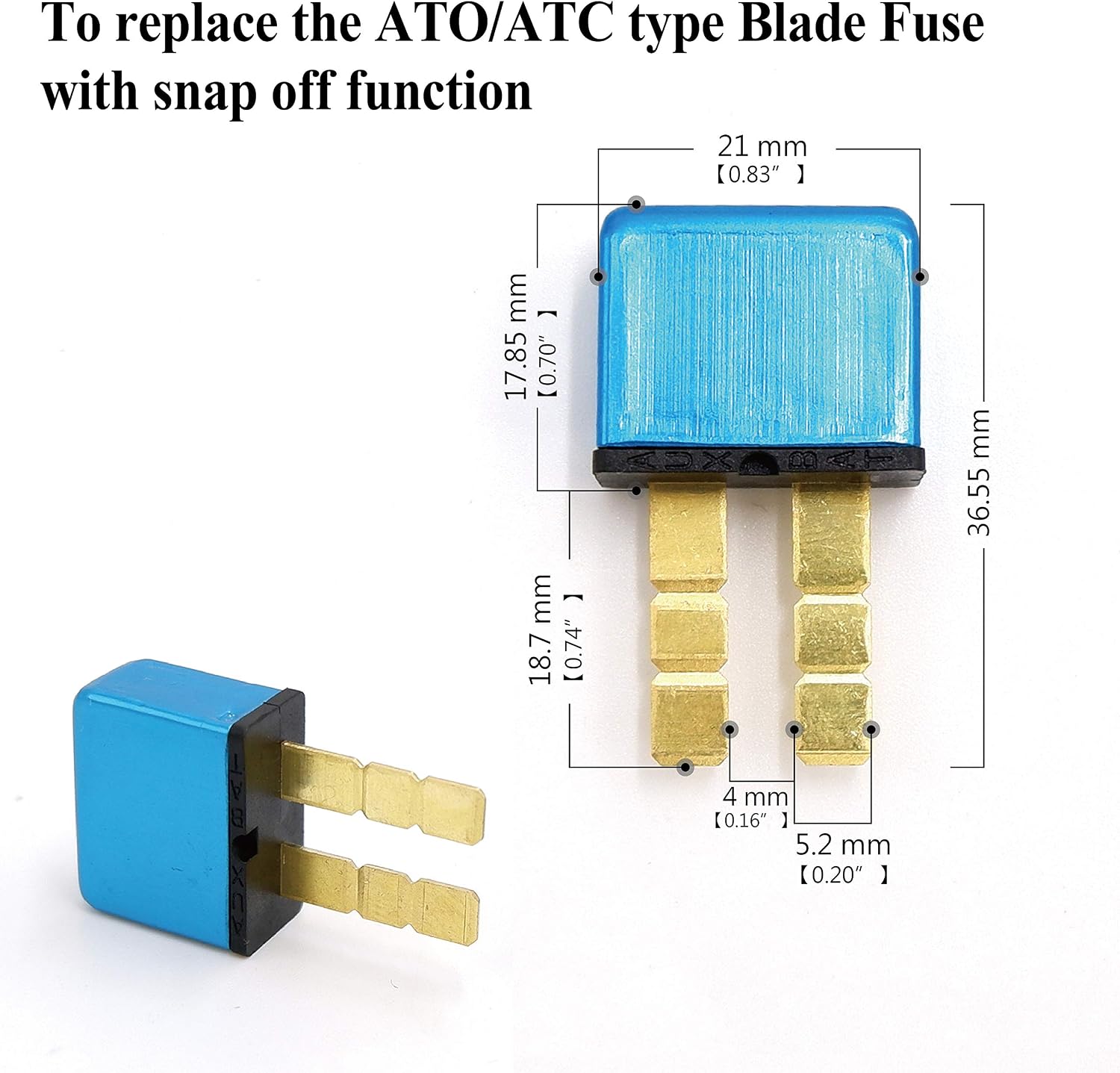 15A, Circuit Breaker T1Thermal Reset, Plug In Mounting, ATC,ATO Blade Type Terminal Connection (2 pcs)