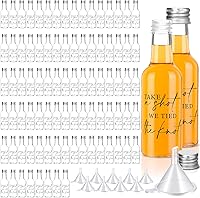 Vista 7 de Bokon 50 botellas de licor para boda con diseño de Take a Shot We Tied The Knot Shot, vasos para invitados, 1.7 onzas líquidas, botella vacía Negro