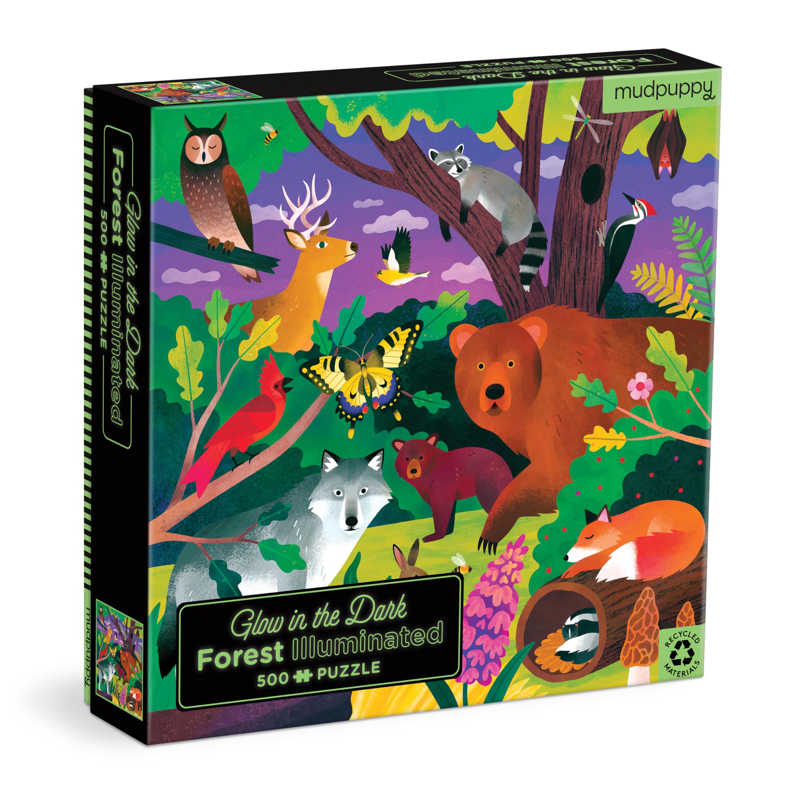 Amazon.com: Mudpuppy Forest Illuminated 500 Piece Glow in The Dark