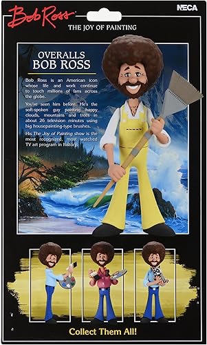 Miniatura 6 de NECA Toony Classics: Bob Ross - Figura de acción de 6 pulgadas con mono
