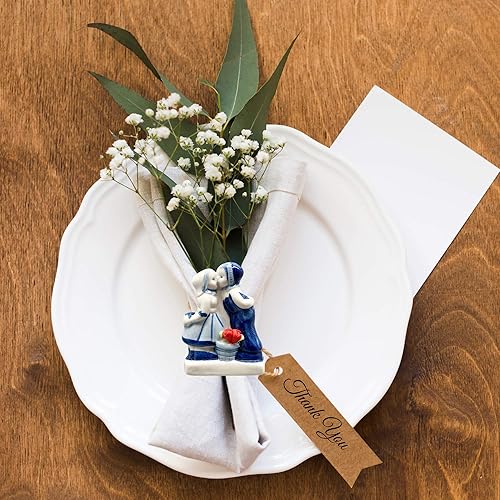 Vista 4 de Delft Blue Kiss with Tulipanes - Imán de cocina (2.5 pulgadas)