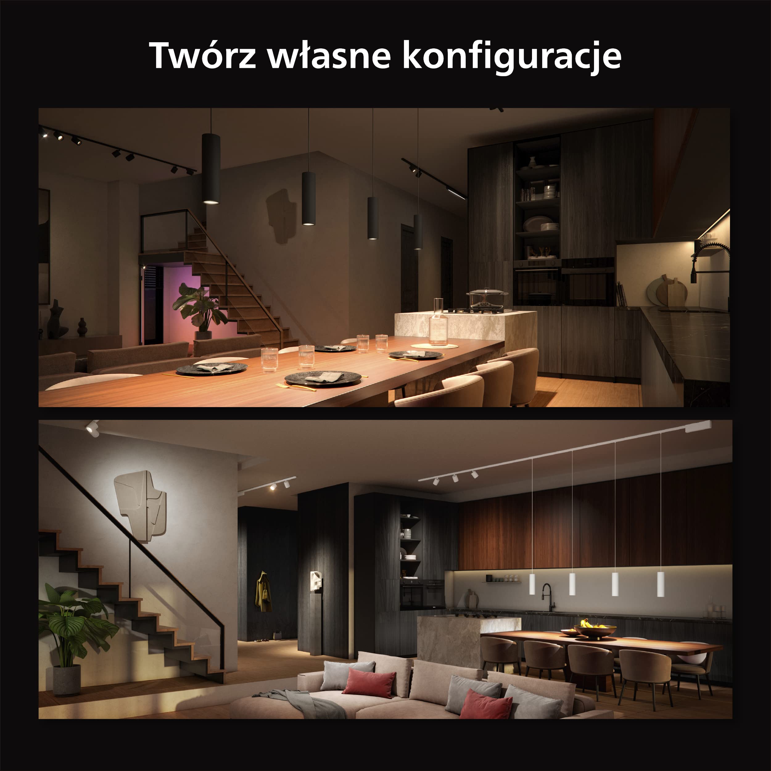 Philips Hue White and color ambiance Lampa wisząca Perifo (czarna)