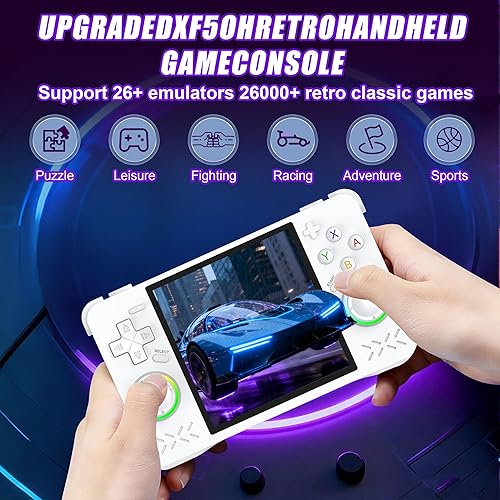 Miniatura 2 de XF40H - Consola de juegos portátil, consola de juegos retro blanca de 64 GB con pantalla IPS 4K HD de 4.0 pulgadas, más de 20.000 juegos clásicos