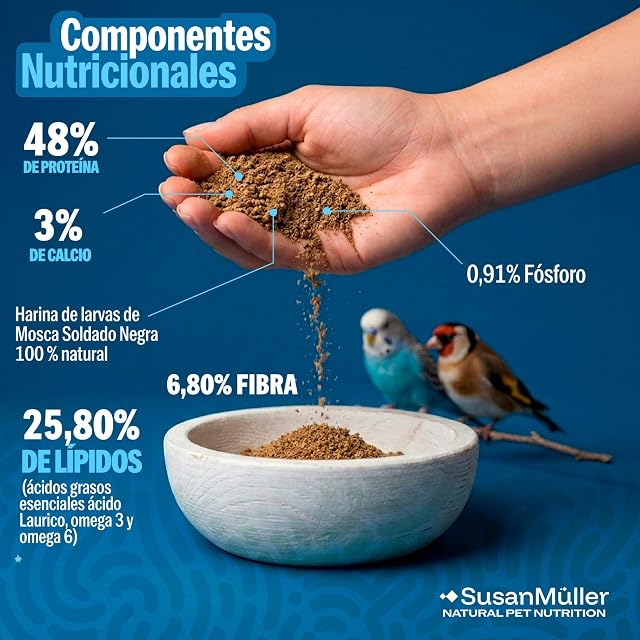 Foto 5 de 7 de Susan Müller Harina de Larvas de Mosca Soldado Negra para Pájaros (Harina de Insecto)