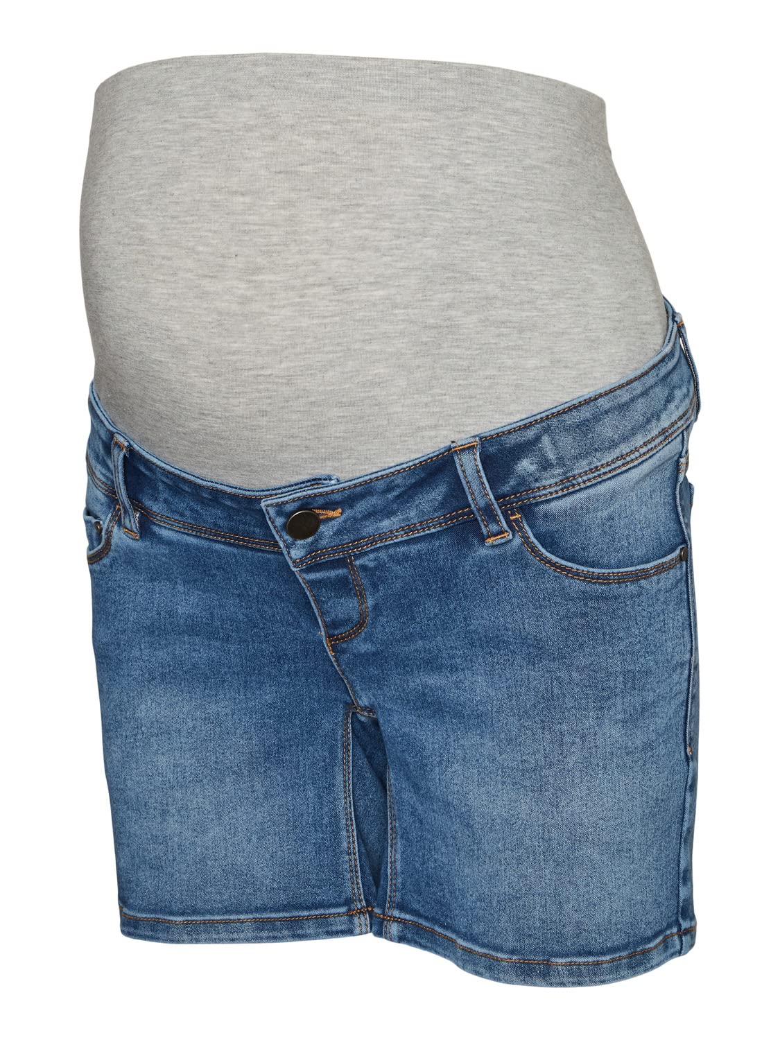 MAMA.LICIOUS Women's MLROME Denim Shorts Maternity Shorts, Medium Blue Denim,