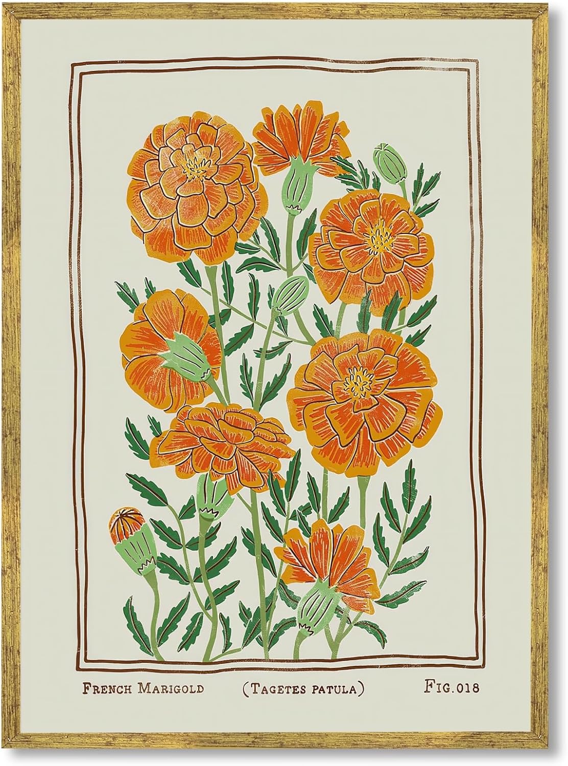 Large Gold Framed Flock of Flying Birds Canvas Wall Art Modern Japandi Minimalist Spiritual Home Decor Vintage Teal Bird Poster Painting Prints Retro Abstract Animal Pictures Artwork 24x36inch