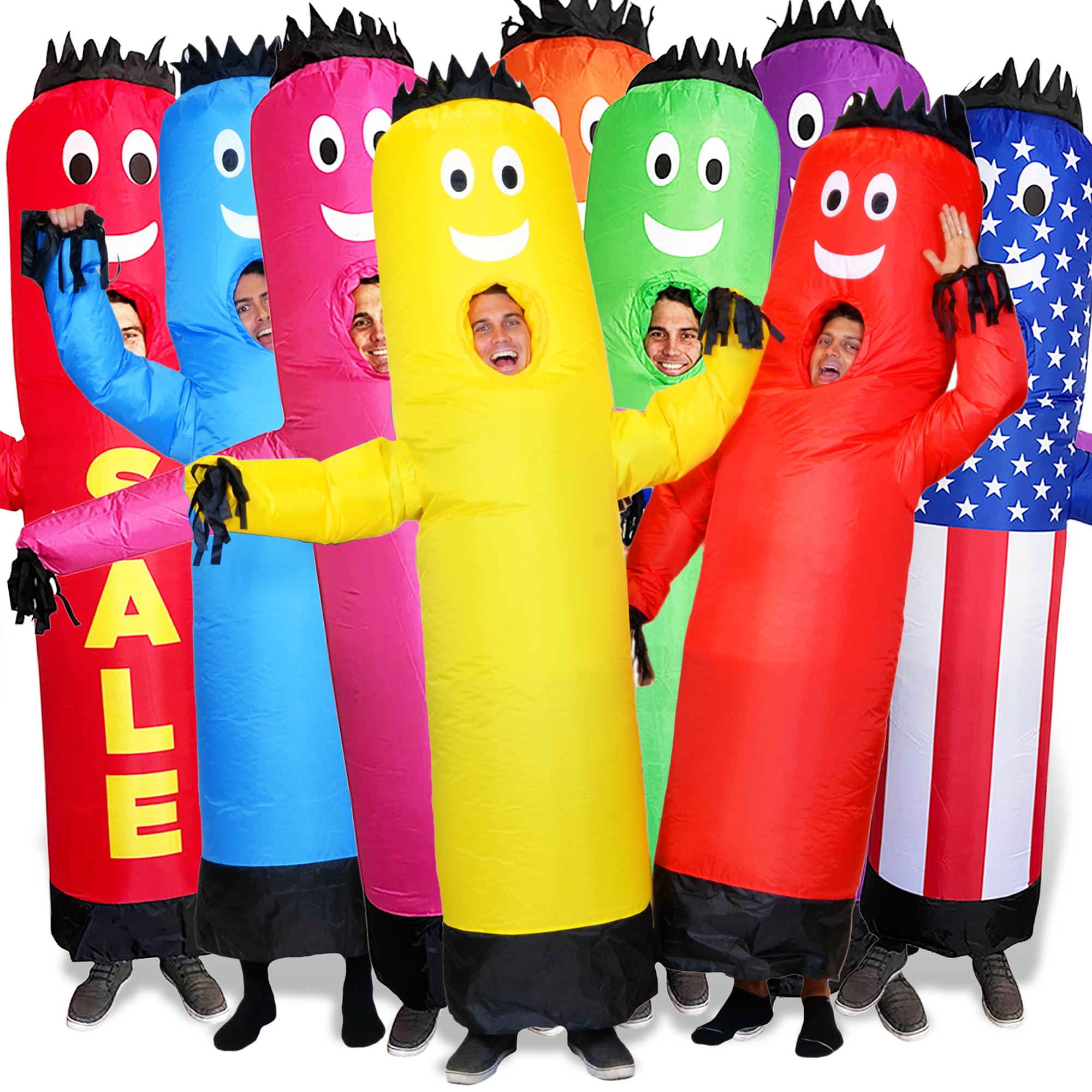 Inflatable Tube Man Costume - Wacky Wavy Arm Guy Funny Inflatable Halloween Costume for Adults