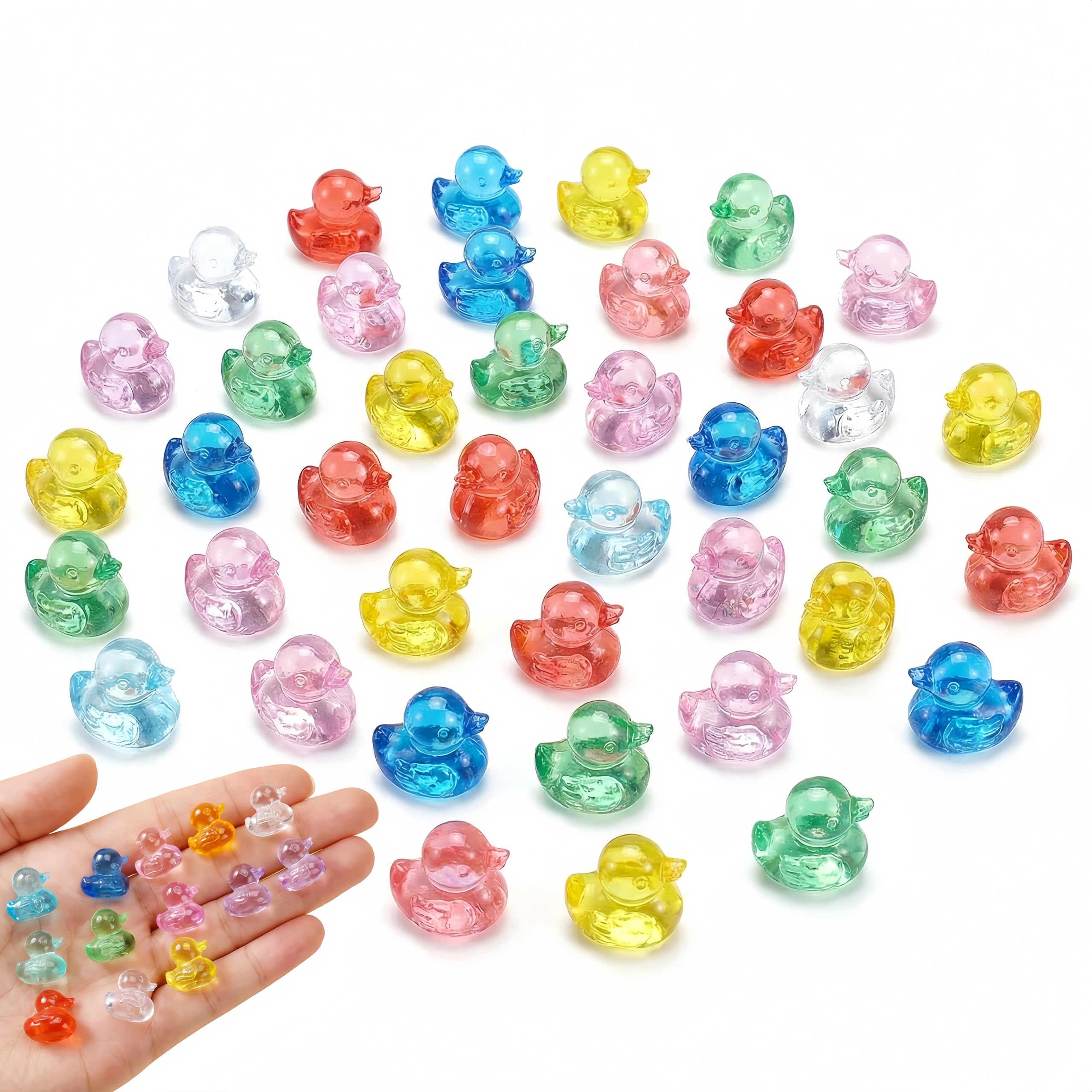 200 Pcs Mini Resin Ducks Figures, Bulk Tiny Ducks Small Plastic Animals for Fairy Garden Dollhouse Aquarium Decorations, DIY Craft Supplies Miniature Duck Ornaments for Home Vase Filler Party Favors