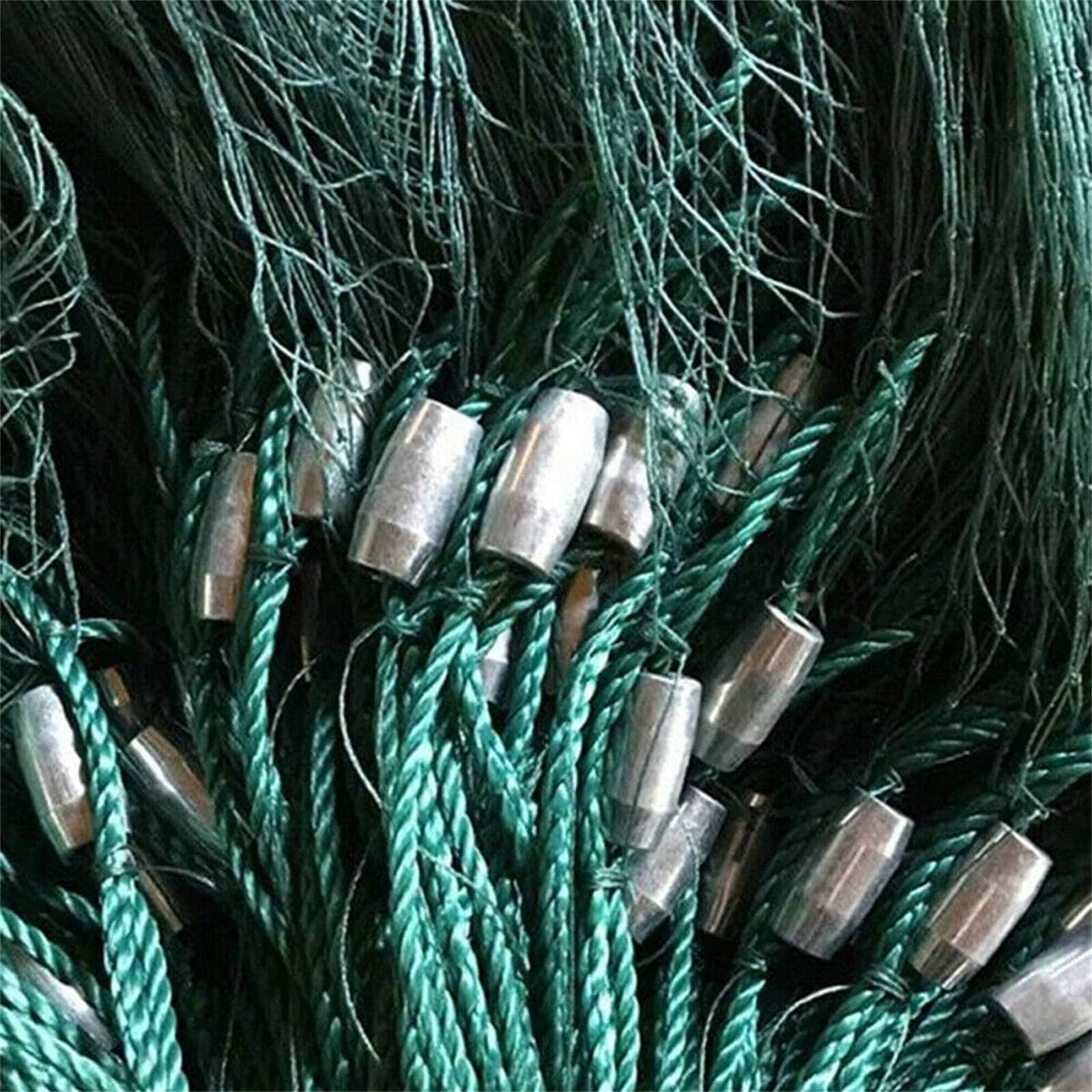 Fischernetz 3x20m Zugnetz mit Schwimmer & Gewichten, 1,5cm Engmaschiges Schleppnetz für Köderfische Elritzen, Handgeknüpftes PE-Gewebe, Wadennetz für Fluss, See & Strand