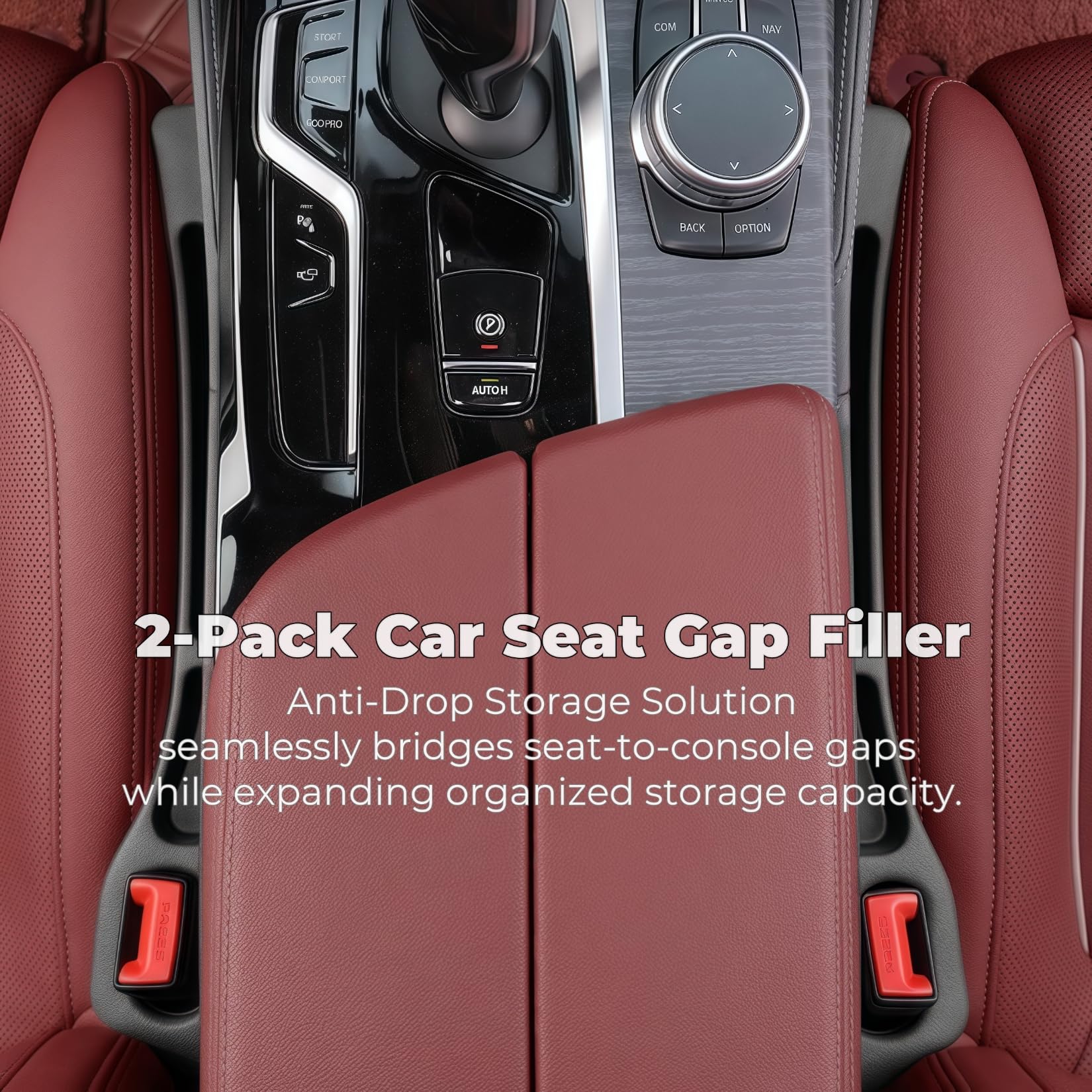 Yicplu Car Seat Gap Filler 2-Pack Universal Fit Car Seat Gap Plug Anti-Drop with Storage Soft Foam to — view 2