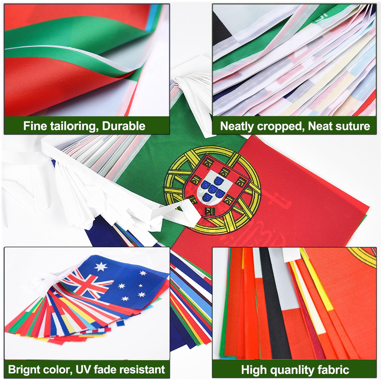 Weltmeisterschaft 2026 Deko-Fahnengirlande mit 48 Nationalflaggen, doppelseitig bedrucktes Wimpelbanner für Fußballpartys, Garten, Bar, Straßenfeste, WM 2026 Deko & Sport-Events