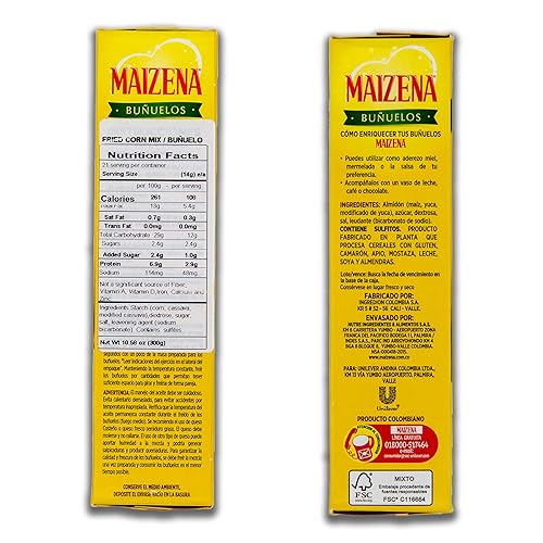 Miniatura 2 de Paquete Buñuelos Colombianos  Incluye 2 Cajas de Bunuelo Maizena 10.58 oz cada una y 1 Bolsa de Despensa Colombiana Rainbow Nonpareils o Sazon