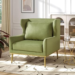 GOWE Accent Chair Premium Velvet Upholstery Green for Living Room Furniture