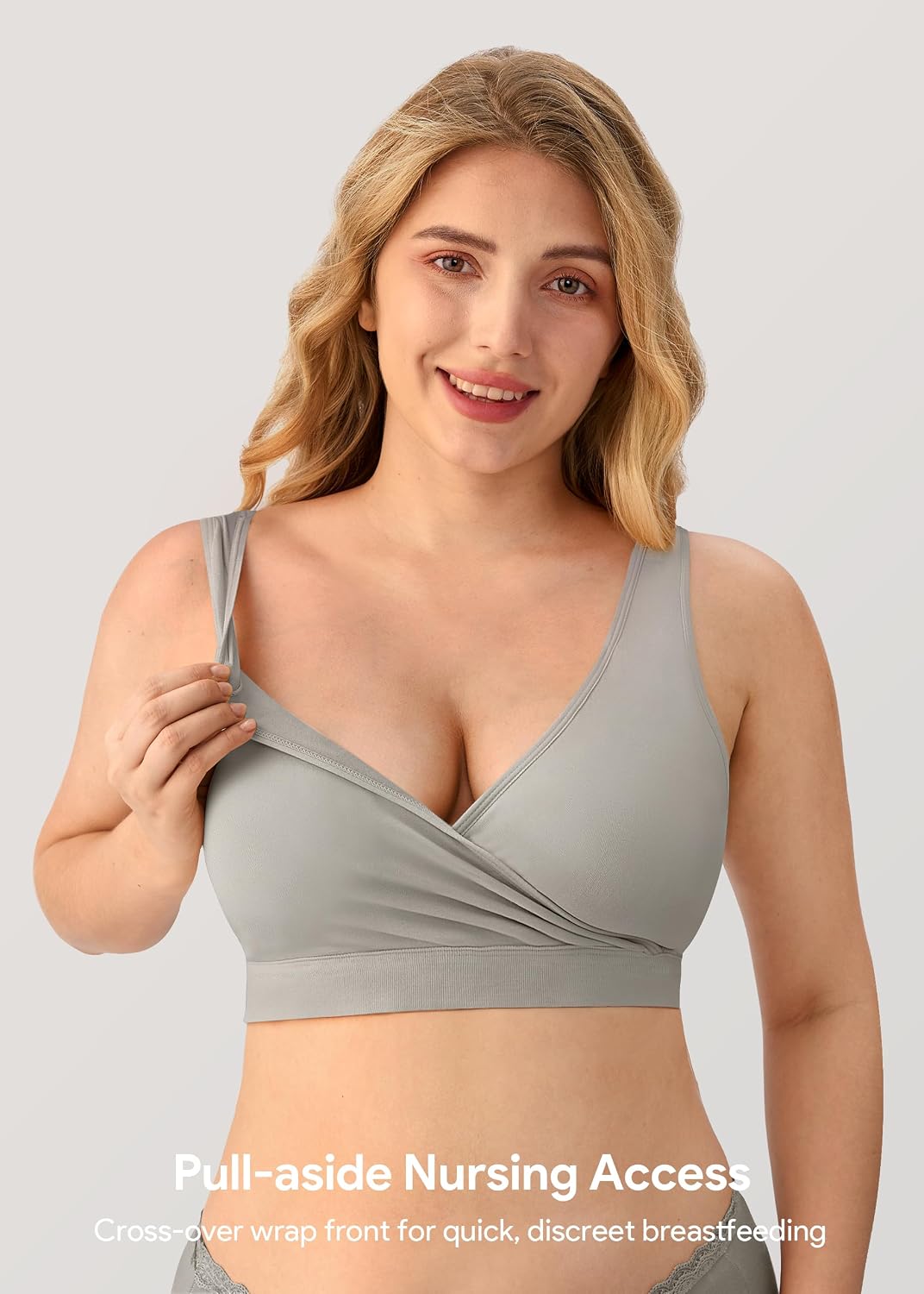 hbselect nursing bras for breastfeeding, maternity nursing sleep bra wireless pregnancy sleep bralette 3/5 pack xx-large i-back-black/gray/white