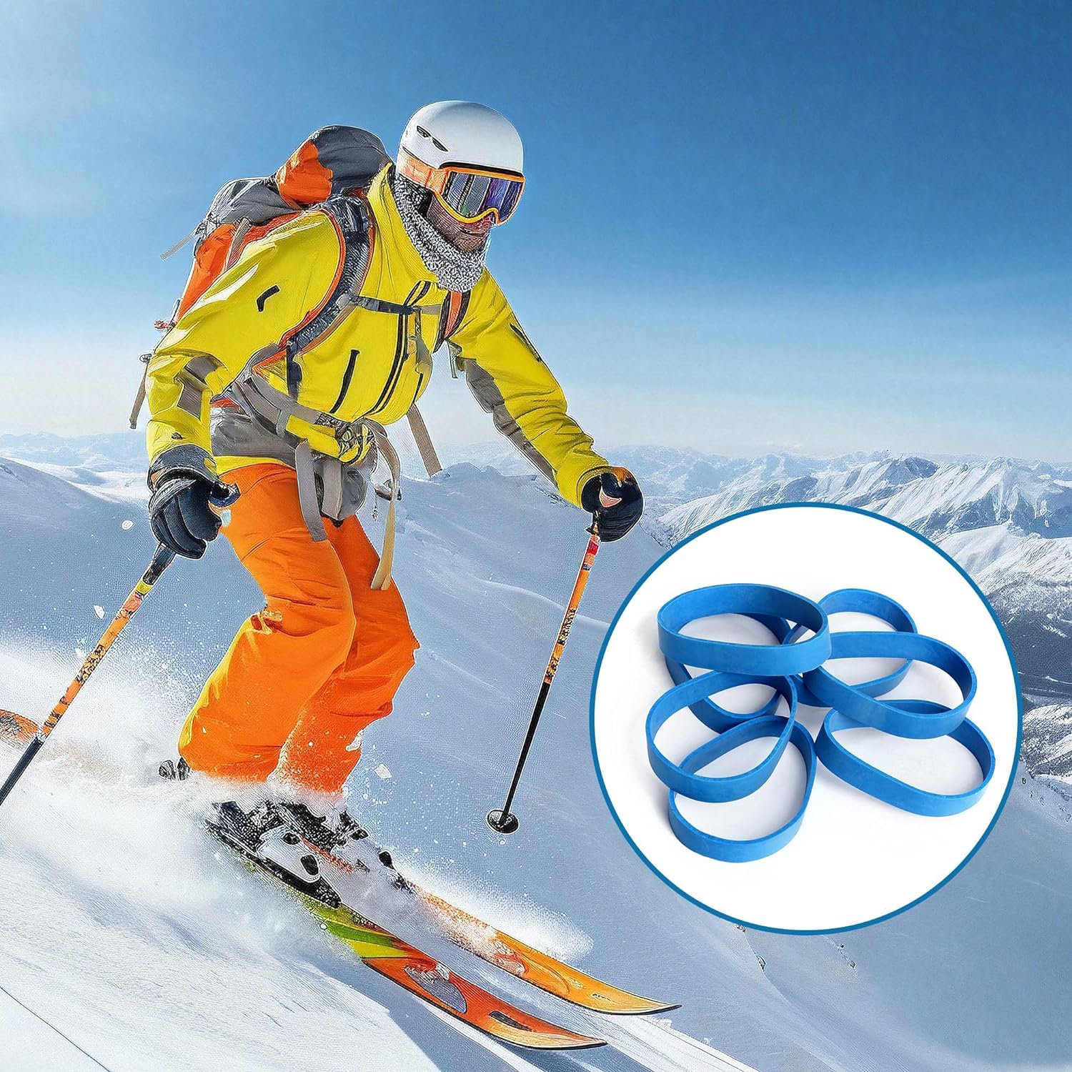 15/30 pezzi, attacchi per sci, in gomma