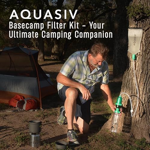 Miniatura 8 de Kit de filtro de agua por gravedad con carbón HFM y prefiltro, bolsa de gravedad y bolsa de exprimir - Filtro de agua portátil personal ligero -