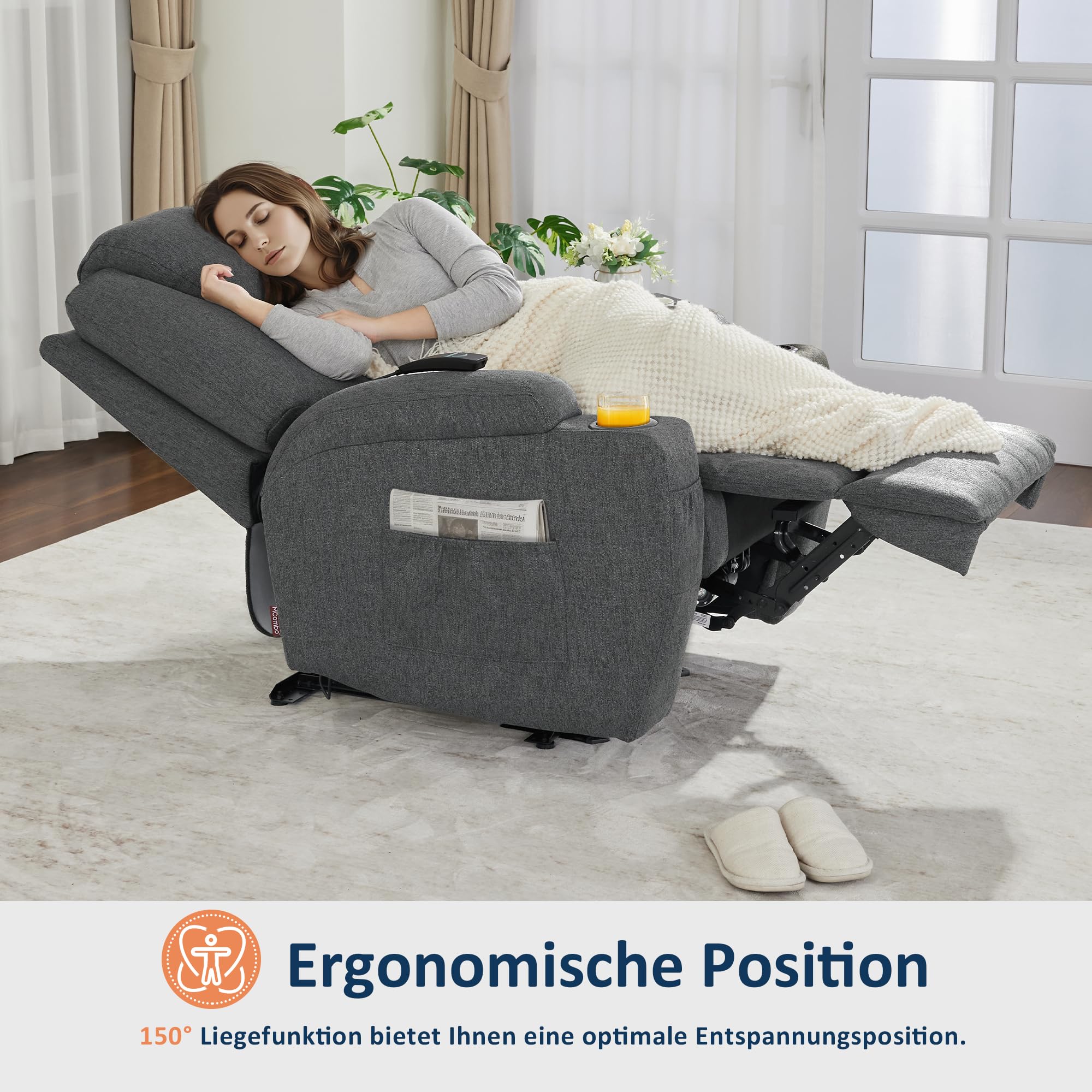 MCombo 7061 - Sillón de relax eléctrico con función de vibración y calefacción