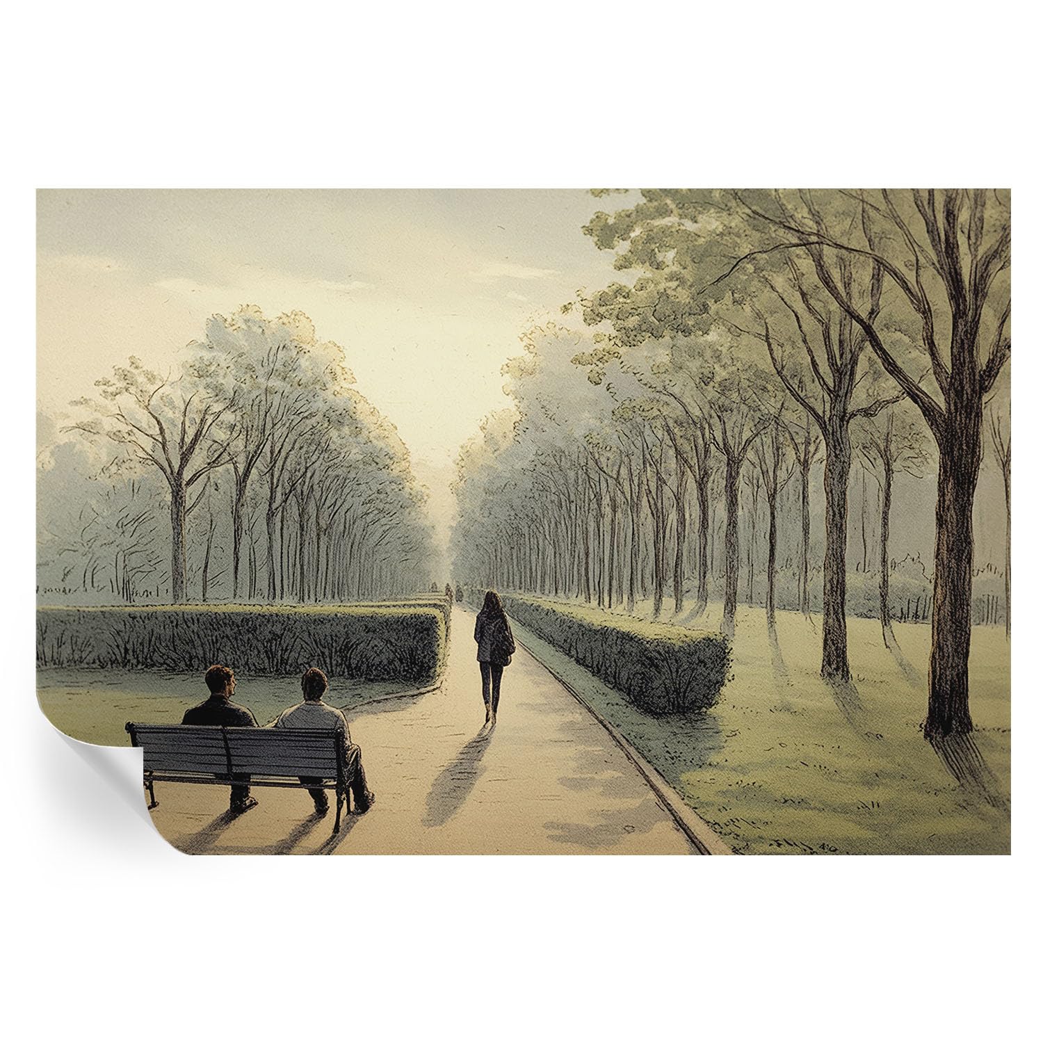 Adornos de pared autoadhesivos 152x104 cm con ilustraciones de Parque de la paz 1