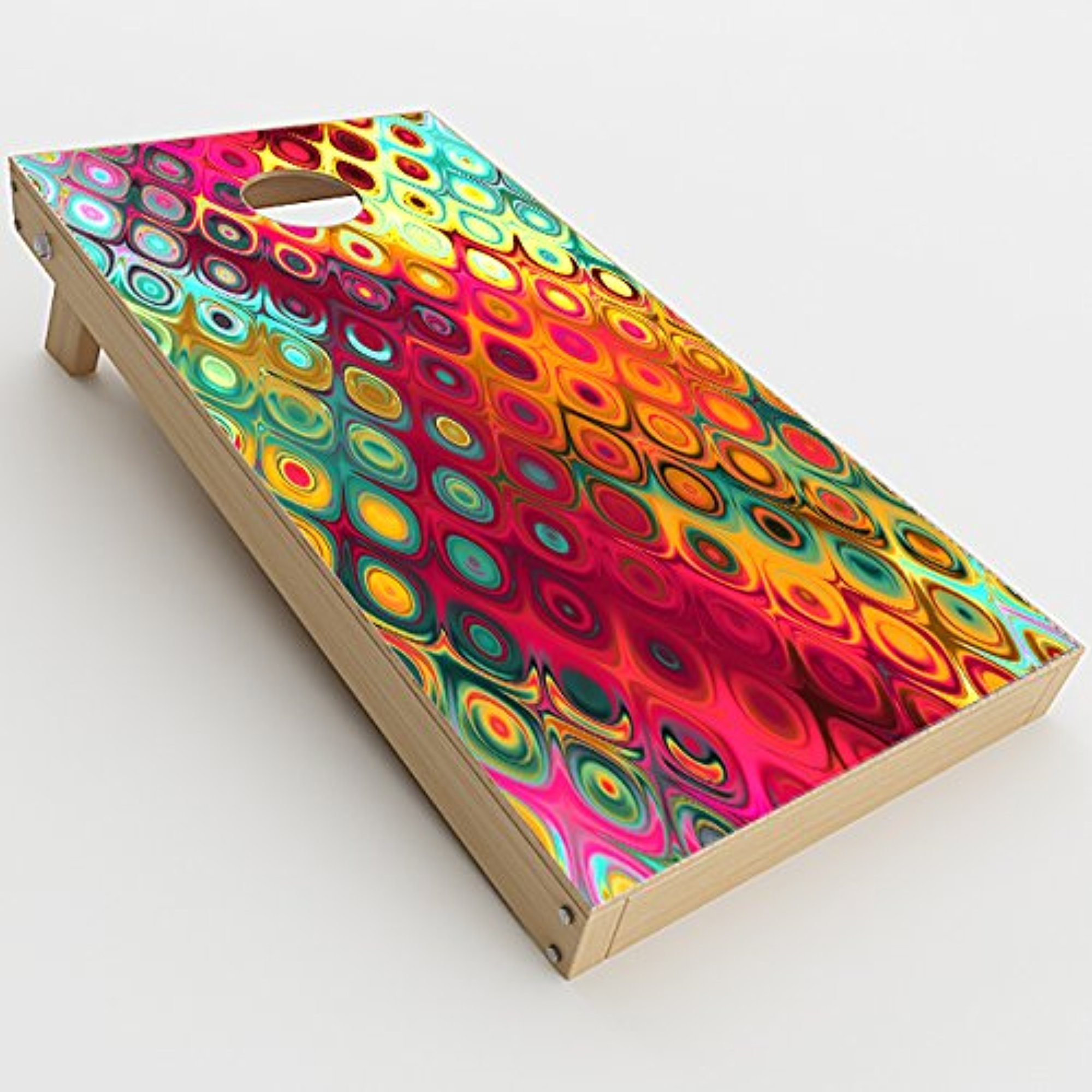 Skin Decals Vinyl Wrap for Cornhole Game Board Bag Toss (2xpcs.) / Colorful Pattern Stained Glass