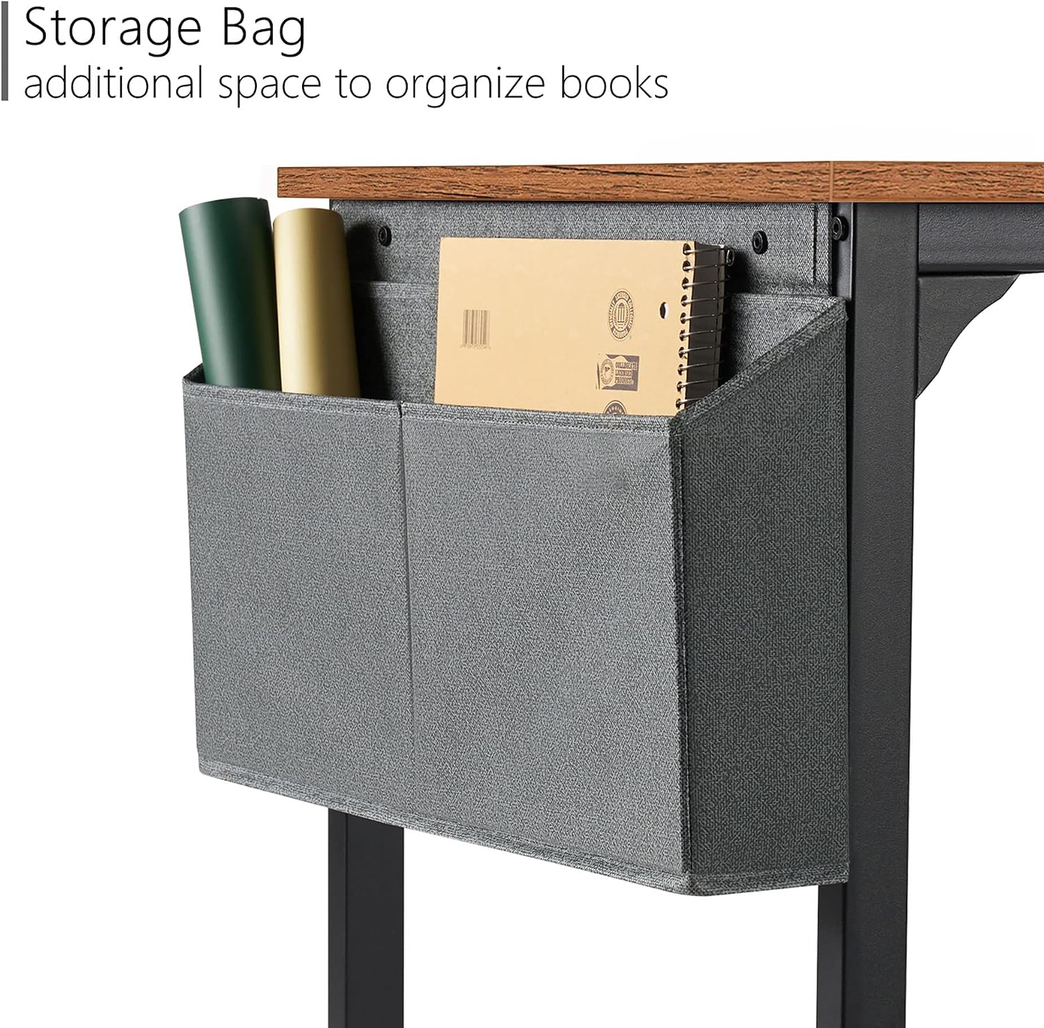 FEZIBO 47 Inch Small L Shaped Computer Desk with Storage Shelves Home Office Corner Desk Study Writing Table, Fir
