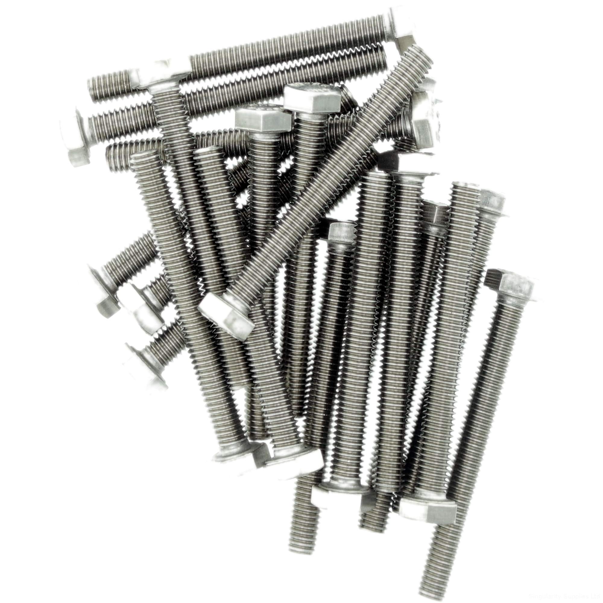 Singularity Supplies M6 (6Mm X 22Mm) Hex Bolt (Fully Threaded Setscrew) - Stainless Steel (A2) (Pack Of 20)
