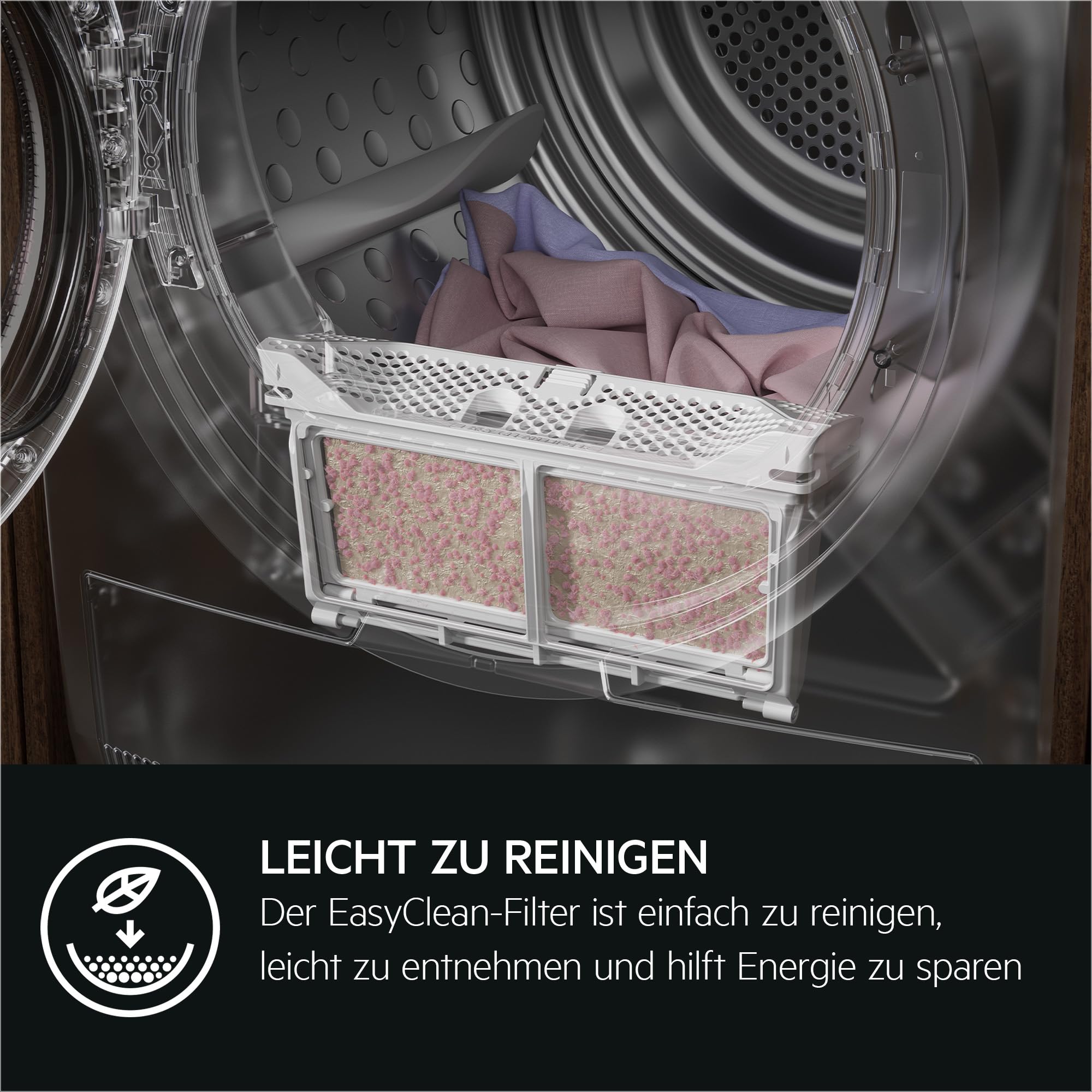 AEG Wärmepumpentrockner 8 kg Serie 8000 AbsoluteCare Wolle- und Seidetrocknung Energieklasse C Trommelbeleuchtung Knitterschutz TR8T70680