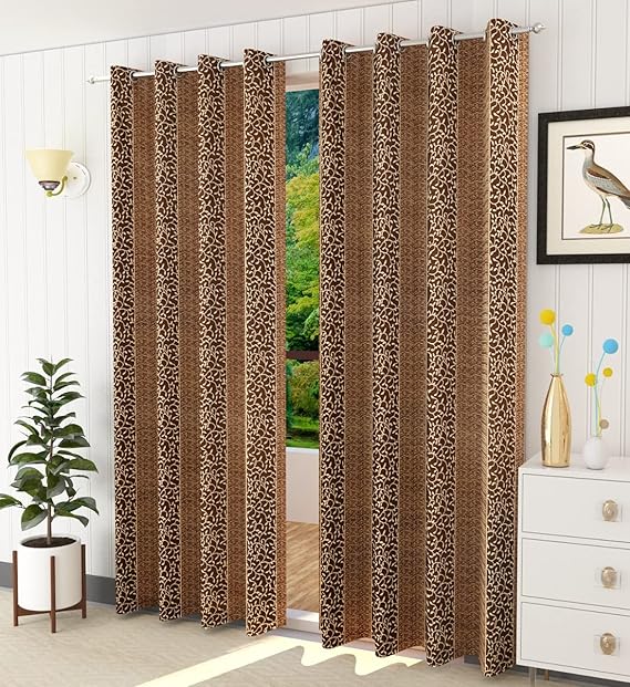 Honey Traders Premium 1 Piece Eyelet Polyster Window Curtain - 5ft, Brown