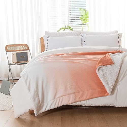 Miniatura 3 de Elegant Comfort Manta reversible de franela sherpa, ultrasuave, mullida, acogedora y afelpada, manta decorativa ligera para todas las estaciones, 50