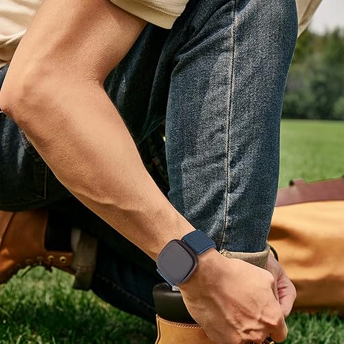 Miniatura 7 de Paquete de 4 correas elásticas de nailon, compatibles con Fitbit Versa 4Fitbit Versa 3Fitbit Sense 2Fitbit Sense, correa ajustable suave deportiva