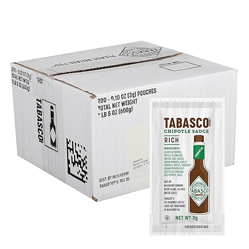 Salsa Picante Tabasco Salsa Chipotle Caja de 200 paquetes
