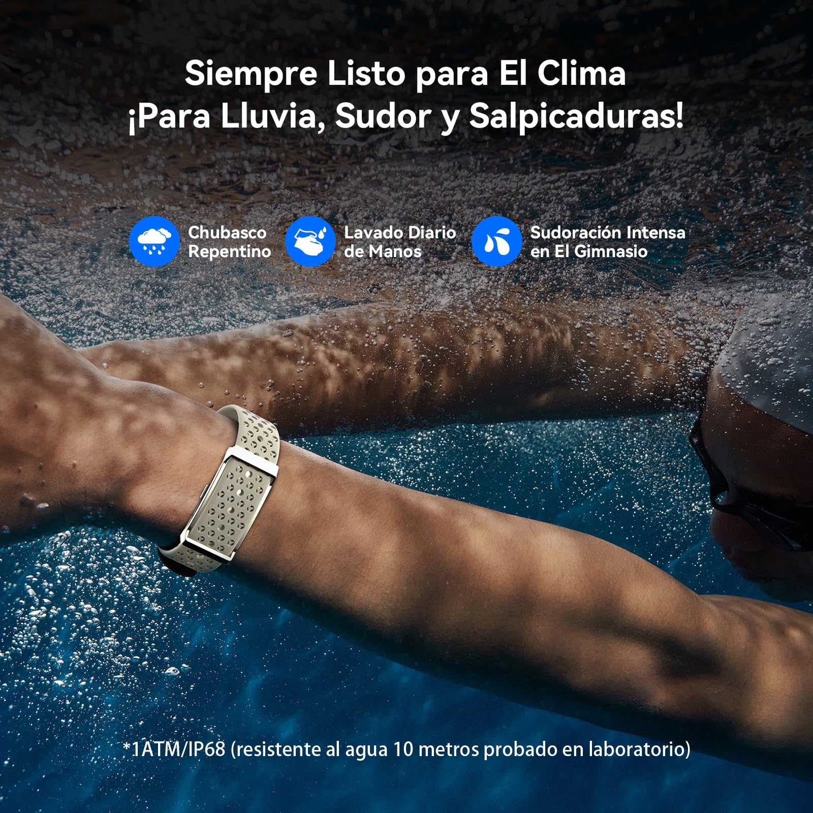 Pulsera de Actividad Inteligente Sin Pantalla Mujer Hombre | Monitoreo 24/7 de Actividad, Sueño & Frecuencia Cardíaca, Modo Multideporte, Batería 35 Días, IP68