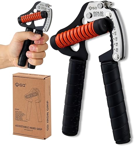 GD IRON GRIP - Entrenador de fuerza de agarre de mano ajustable, fortalecedor de agarre de mano, fortalecedor de muñeca, silencioso y duradero,