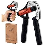 GD IRON GRIP Grip Strength Trainer Adjustable Hand Gripper Strengthener Hand Grip Exerciser Wrist Strengtheners Silent & Durable - Forearm, Finger & Hand Strength Training for Athletes, Climbers & Rehabilitation (4. IG 12LV SILICONE GRIP (26~181lbs))