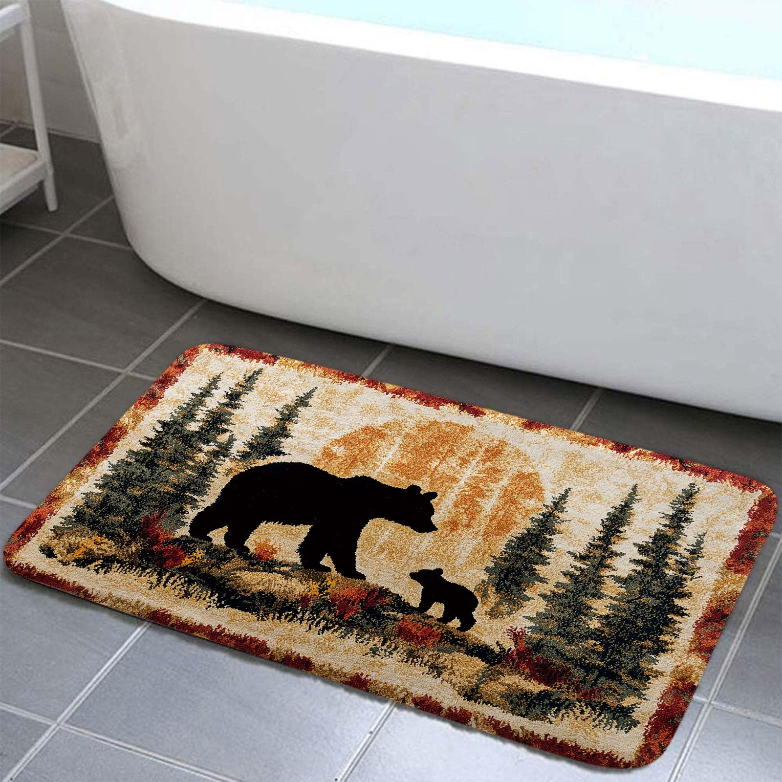 Amazon.com: Bear Rug Mat Farmhouse Bathroom Rugs Animal Black Bear ...