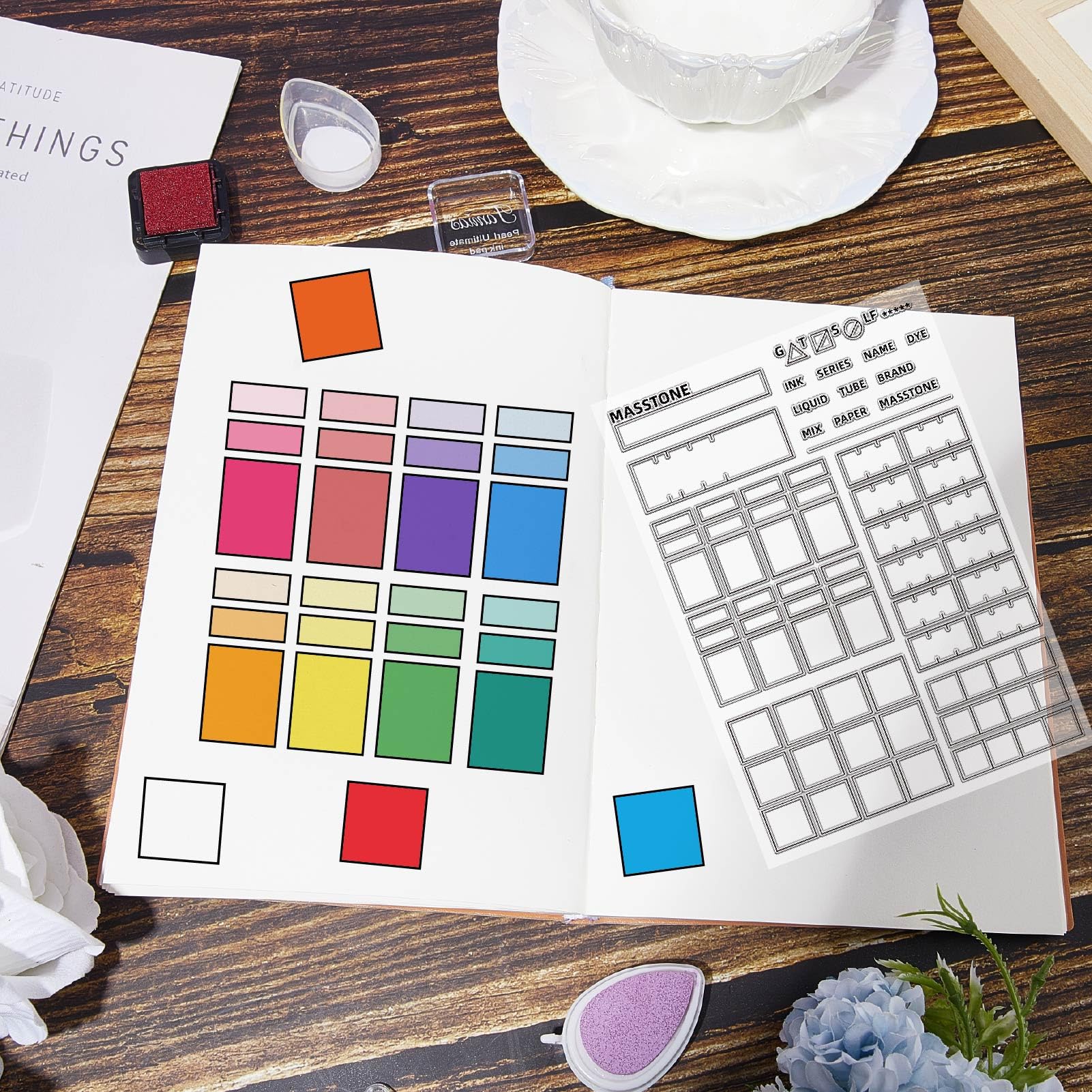 Tampon Nuancier Couleurs Réutilisable En Silicone - DIY, Scrapbooking, Cartes (16cm)