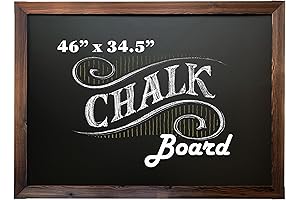 Loddie Doddie Magnetic Chalkboard with Rustic Frame - Large, Easy-to-Erase Wall-Mounted Blackboard...