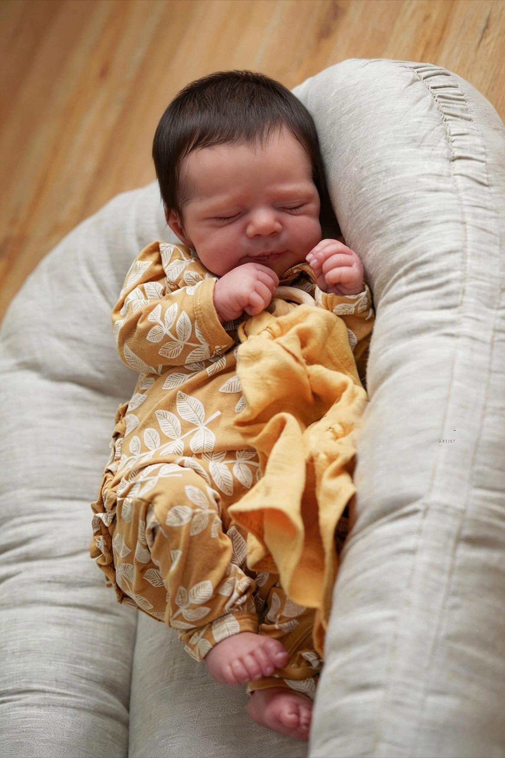 Zero pam Reborn Baby Puppen Vinyl Lebensecht-48CM Reborn Baby Junge Mit Haaren, Echte Baby Puppe Wie Echt Mit Zubehör, Lebensechte Babypuppen,Babypuppen Wie Echt, Puppe Ab 3 Jahre Mädchen