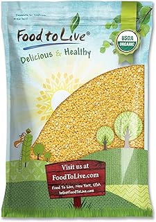 Food to Live Organic Yellow Mung Dal, 10 Pounds – Non-GMO, Peeled Split ...