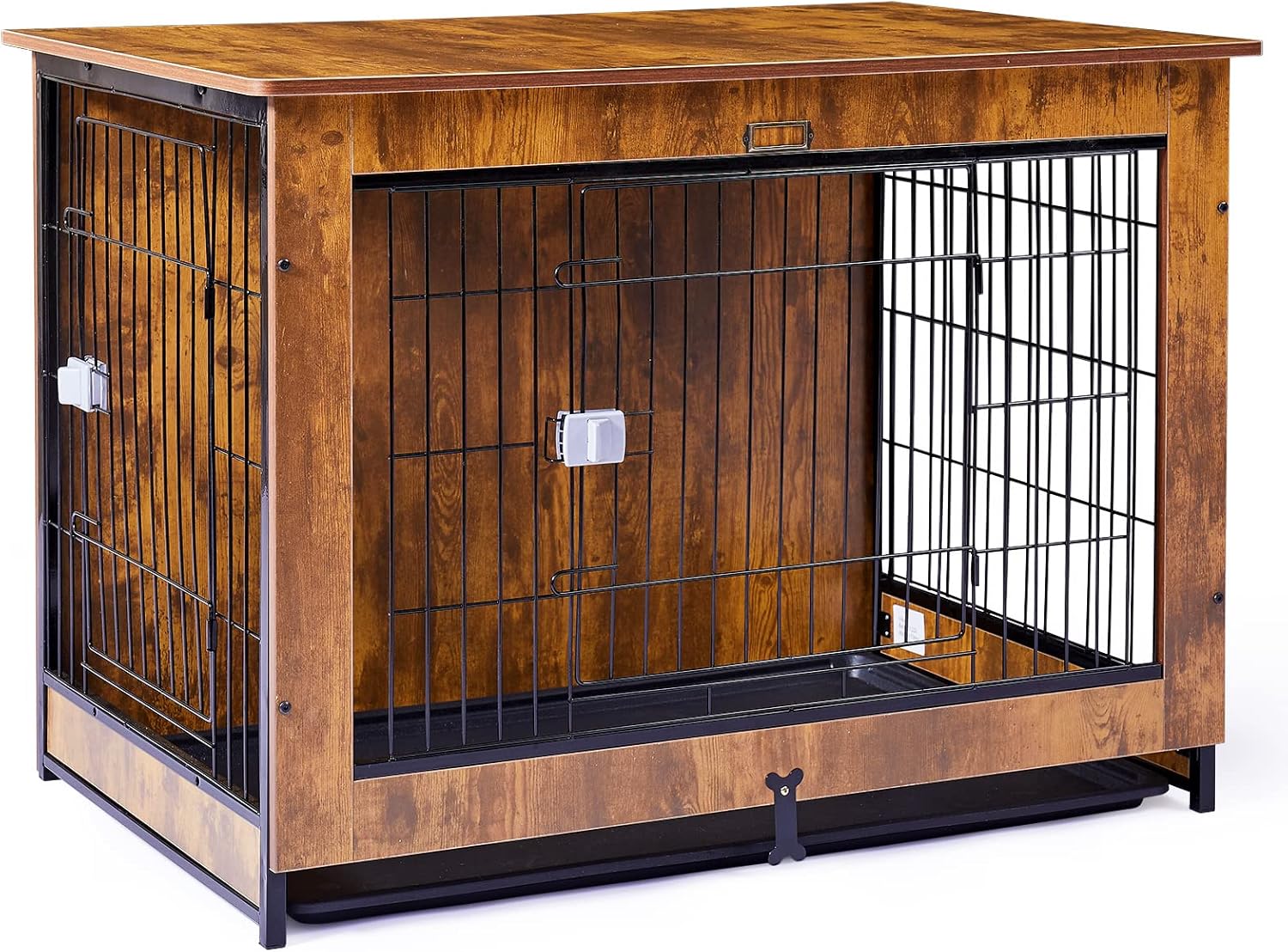 COPAW Dog Crate Furniture 43 Inch Wooden Wire Pet Kennels