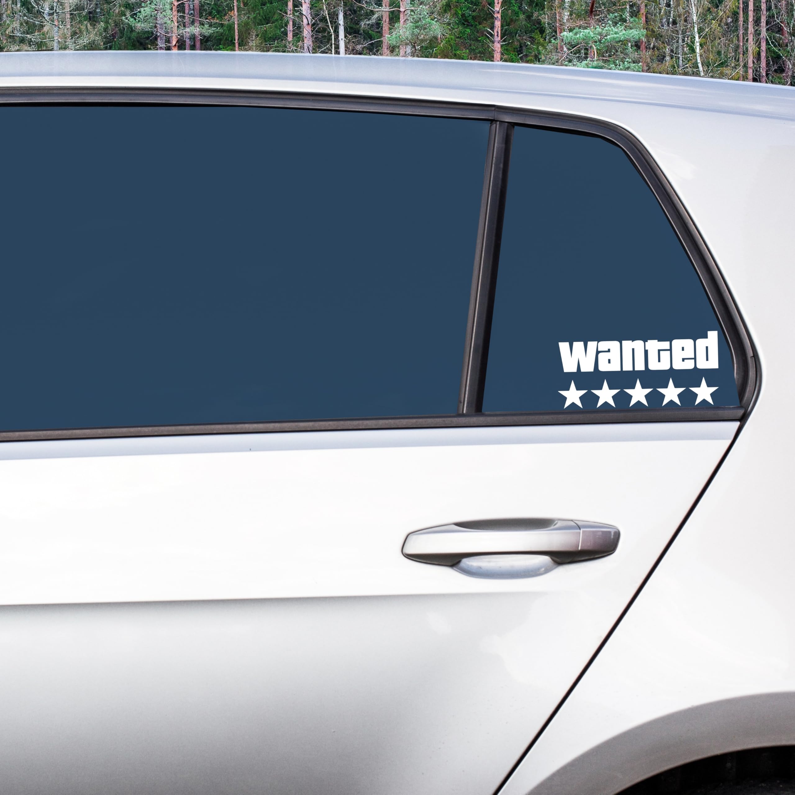 WANTED | Funny Car Sticker 5 STARS - Bumper Body Window Decal Novelty Vinyl JDM Drift Laptop Tablet Fun Gift Idea UK theft Caravan Race Toolbox Bike Van Wall meme Vehicle Helmet Gift Gaming GT - WHITE — view 6