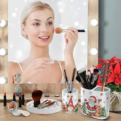 Miniatura 6 de Christmas Bathroom Accessories Set 4, Christmas Bathroom Decor, Xmas Toothbrush Holder Sets, Snowman Soap Dispenser Bath Decorations