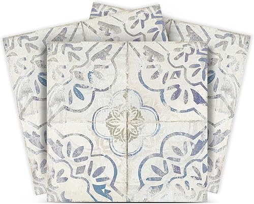 Mi Alma Calcomanías de chimenea para azulejos de despegar y pegar, juego de 24 calcomanías para azulejos en muro, calcomanías de baño, calcomanías