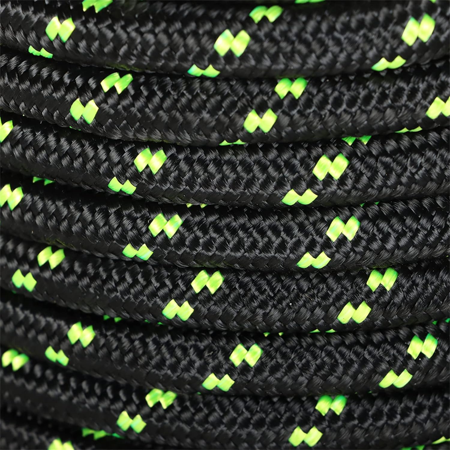1/2In x 200FT Arborist Bull Rope Double Braid Polyester Rigging Hoisting Line High Strength Tree Rope,Black & Green