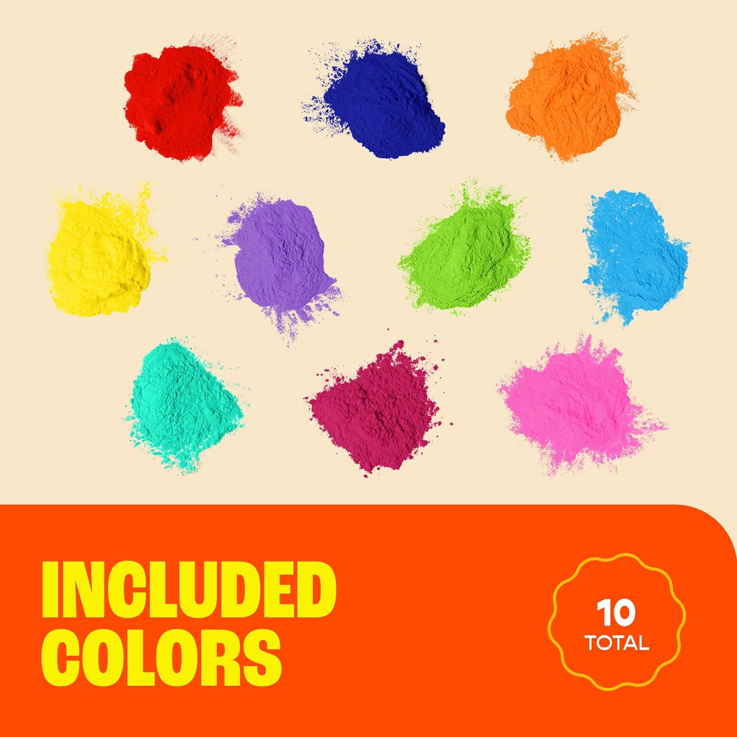 Chameleon Colors 70g Individual Color Powder Packs - 100 Pack - 10 Vibrant Colors - Non-Toxic & Gluten-Free - Great for Holi, Color Wars, Fun Run, Gender Reveal, Summer Camp & More