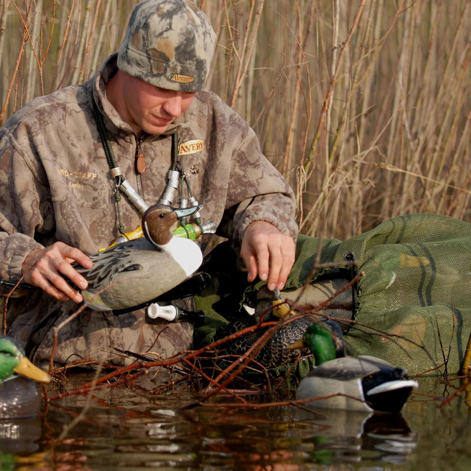 Avery Square Bottom Decoy Bag | Waterfowl Tote with Rigid Base for Easy Loading, Durable Vinyl-Coated Mesh & Adjustable Straps | Duck Hunting Gear Organizer